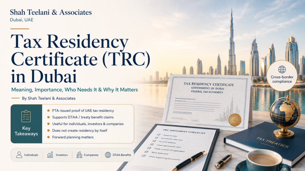 Tax Residency Certificate Dubai — Shah Teelani & Associates
